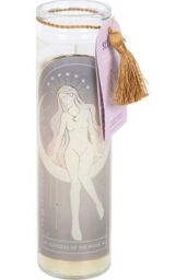 KDMD Selene Goddess Tube Candle with Amethyst Crystals in Cream - thumbnail 2
