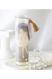 KDMD Selene Goddess Tube Candle with Amethyst Crystals in Cream - thumbnail 1