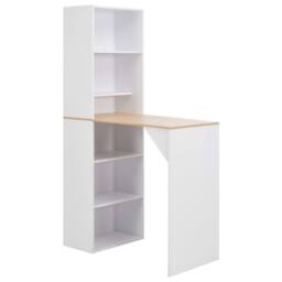 Berkfield Home Bar Table with Cabinet White 115x59x200 cm - Size: 115 x 59 x 200 cm - thumbnail 2
