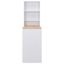 Berkfield Home Bar Table with Cabinet White 115x59x200 cm - Size: 115 x 59 x 200 cm - thumbnail 3