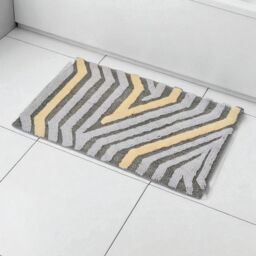 Showerdrape Barbican 100% Cotton Blue Anti-Slip Bath Mat 800 x 500mm in Grey