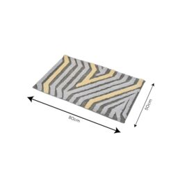 Showerdrape Barbican 100% Cotton Blue Anti-Slip Bath Mat 800 x 500mm in Grey - thumbnail 2