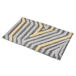 Showerdrape Barbican 100% Cotton Blue Anti-Slip Bath Mat 800 x 500mm in Grey - thumbnail 3