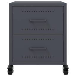 Berkfield Home Bedside Cabinets 2 pcs Anthracite 36x39x43.5 cm Steel in Charcoal - thumbnail 5