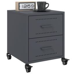Berkfield Home Bedside Cabinets 2 pcs Anthracite 36x39x43.5 cm Steel in Charcoal - thumbnail 2