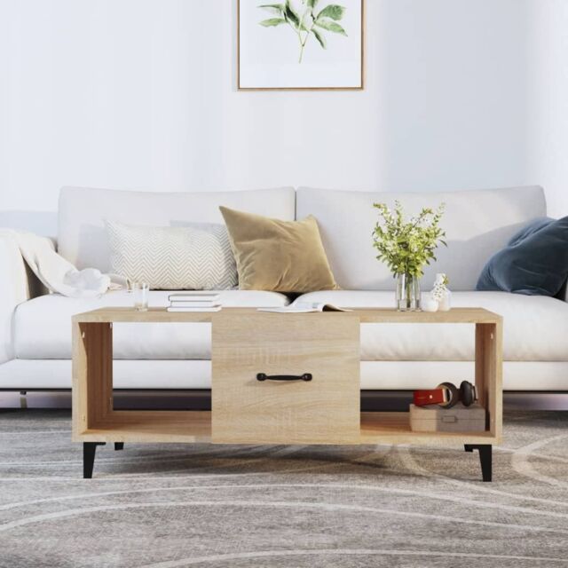 Berkfield Home Coffee Table Sonoma Oak 102x50x40 cm Engineered Wood in Brown - Size: 102 x 50 x 40 cm - image 1