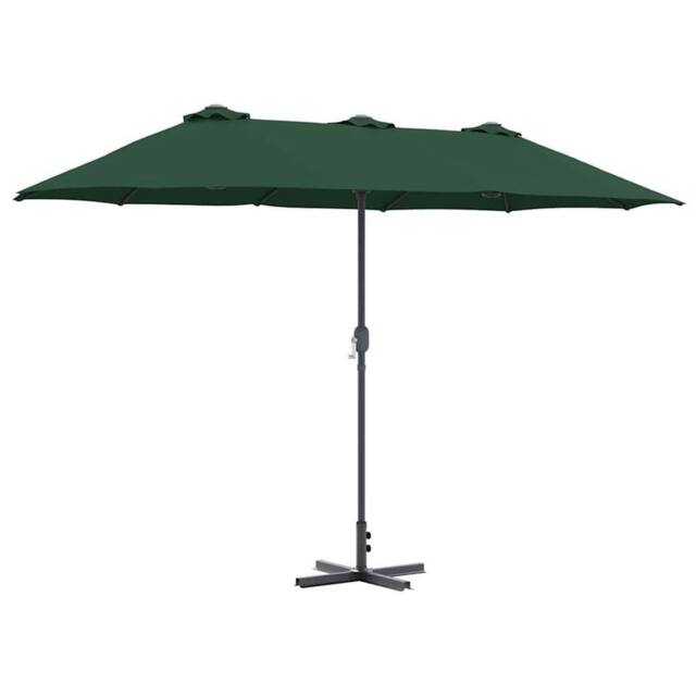 Berkfield Home Garden Parasol Green 380 x 196 x 235 cm Powder-coated steel - image 1