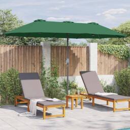 Berkfield Home Garden Parasol Green 380 x 196 x 235 cm Powder-coated steel - thumbnail 4