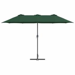 Berkfield Home Garden Parasol Green 380 x 196 x 235 cm Powder-coated steel - thumbnail 5