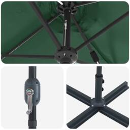 Berkfield Home Garden Parasol Green 380 x 196 x 235 cm Powder-coated steel - thumbnail 9