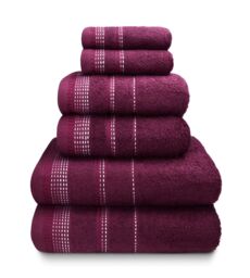 Rapport Home Berkley Pure Cotton Embroidered Super Soft Towel in Purple