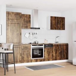 Berkfield Home 7 Piece Kitchen Cabinet Set Kalmar Smoked Oak Engineered Wood in Brown - thumbnail 3