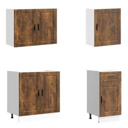 Berkfield Home 7 Piece Kitchen Cabinet Set Kalmar Smoked Oak Engineered Wood in Brown - thumbnail 4