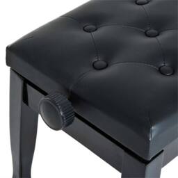 Nordara Faux Leather Piano Stool Height Adjustable Seat Keyboard Bench Black - Size: 50 cm x 70 cm - thumbnail 5