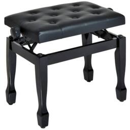 Nordara Faux Leather Piano Stool Height Adjustable Seat Keyboard Bench Black - Size: 50 cm x 70 cm