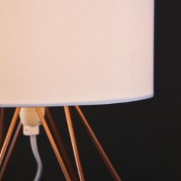 ValueLights Pair Of Modern Copper Metal Basket Cage Table Lamps With White Fabric Shades - thumbnail 4
