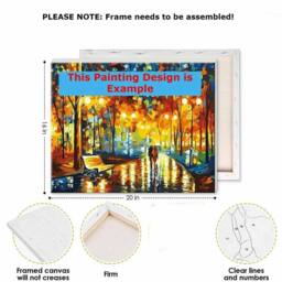 FLAVORA DIY Painting Wooden Frame Canvas 40cm x 50cm Frame in Beige - Size: 100 cm x 100 cm - thumbnail 1