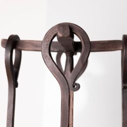 Charles Bentley Maple Fireside Companion Set Iron Black Traditional Black Tool Stand Tongs Poker - thumbnail 2
