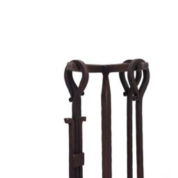 Charles Bentley Maple Fireside Companion Set Iron Black Traditional Black Tool Stand Tongs Poker - thumbnail 6