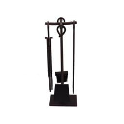 Charles Bentley Maple Fireside Companion Set Iron Black Traditional Black Tool Stand Tongs Poker - thumbnail 5