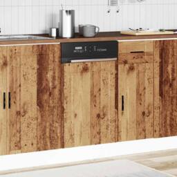 Berkfield Home Dishwasher Panel Porto Old Wood 45x1, 5x67 cm Engineered Wood in Brown - thumbnail 3