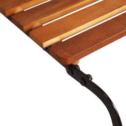 Berkfield Home Sun Lounger with Steel Legs Solid Acacia Wood in Brown
