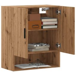 Berkfield Home Wall Cabinet Artisan Oak 60x31x70 cm Engineered Wood in Brown - Size: 60 x 31 x 70 cm - thumbnail 1