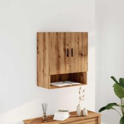 Berkfield Home Wall Cabinet Artisan Oak 60x31x70 cm Engineered Wood in Brown - Size: 60 x 31 x 70 cm - thumbnail 3