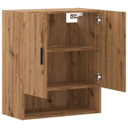 Berkfield Home Wall Cabinet Artisan Oak 60x31x70 cm Engineered Wood in Brown - Size: 60 x 31 x 70 cm - thumbnail 7