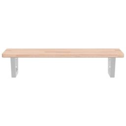 Berkfield Home Basin Shelf Wall Mounted Steel & Solid Wood Oak in Brown - thumbnail 4