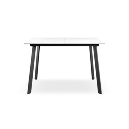 More4Homes Haydon Extending Dining Table & Chairs- White Marble Effect Table Top w Black Legs + Nova Velvet Dining Chair Set Of 6 in Beige - thumbnail 3