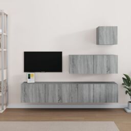 Berkfield Home 4 Piece TV Cabinet Set Grey Sonoma Engineered Wood - thumbnail 1