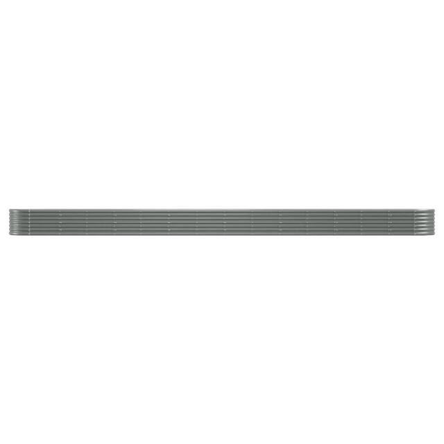 Berkfield Home Garden Raised Bed Powder-coated Steel 620x80x36 cm Grey - Size: 620 x 80 x 36 cm - image 1