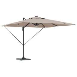 Berkfield Home Cantilever Roma Parasol with LEDs Taupe 286x285x270 cm Aluminium - Size: 286 x 285 x 270 cm - thumbnail 3