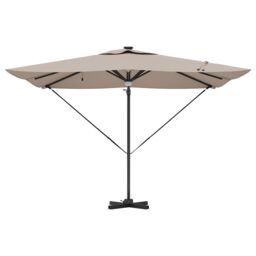 Berkfield Home Cantilever Roma Parasol with LEDs Taupe 286x285x270 cm Aluminium - Size: 286 x 285 x 270 cm - thumbnail 5