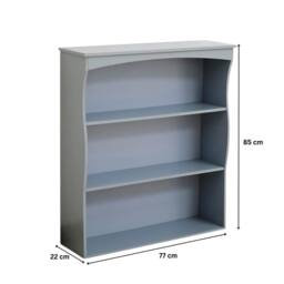 Home Source Painted Wall Mounted Shelves 3 Book Shelves Ideal for Kitchen Bathroom in Grey - thumbnail 6