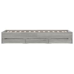 Berkfield Home Modern Bed Frame with Drawers without Mattress Grey Sonoma 90x190 - Size: Single - thumbnail 7