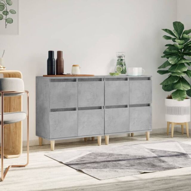 Berkfield Home Sideboards 2 pcs Concrete Grey 60x35x70 cm Engineered Wood - Size: 60 x 35 x 70 cm - image 1