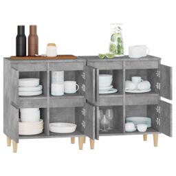 Berkfield Home Sideboards 2 pcs Concrete Grey 60x35x70 cm Engineered Wood - Size: 60 x 35 x 70 cm - thumbnail 5