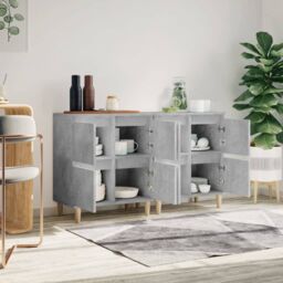Berkfield Home Sideboards 2 pcs Concrete Grey 60x35x70 cm Engineered Wood - Size: 60 x 35 x 70 cm - thumbnail 3