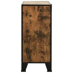 Berkfield Home Storage Cabinet Rustic Brown 72x36x82 cm Metal & MDF - Size: 72 x 36 x 82 cm - thumbnail 4