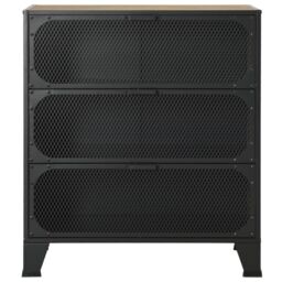 Berkfield Home Storage Cabinet Rustic Brown 72x36x82 cm Metal & MDF - Size: 72 x 36 x 82 cm - thumbnail 3