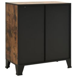 Berkfield Home Storage Cabinet Rustic Brown 72x36x82 cm Metal & MDF - Size: 72 x 36 x 82 cm - thumbnail 6