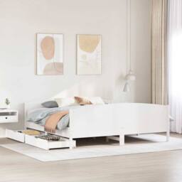 Berkfield Home Bed Frame without Mattress White 180x200 cm Super King Solid Wood Pine - thumbnail 2