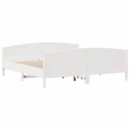 Berkfield Home Bed Frame without Mattress White 180x200 cm Super King Solid Wood Pine - thumbnail 8