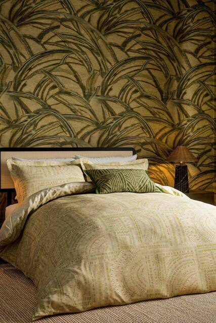 Harlequin 'Frescoes' Cotton Duvet Cover Set in Olive - Size: Single - image 1