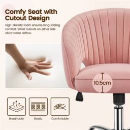 EONLION Pink Adjustable Swivel Office Chair - Size: 100 cm - thumbnail 4