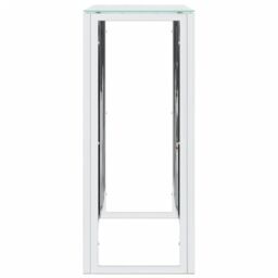 Berkfield Home Console Table 110x30x70 cm Stainless Steel & Glass in Silver - Size: 110 x 30 x 70 cm - thumbnail 4