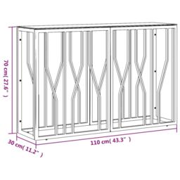 Berkfield Home Console Table 110x30x70 cm Stainless Steel & Glass in Silver - Size: 110 x 30 x 70 cm - thumbnail 6