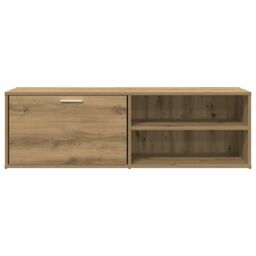 Berkfield Home TV Cabinet Artisan Oak 120x34x37 cm Engineered Wood in Brown - Size: 120 x 34 x 37 cm - thumbnail 4